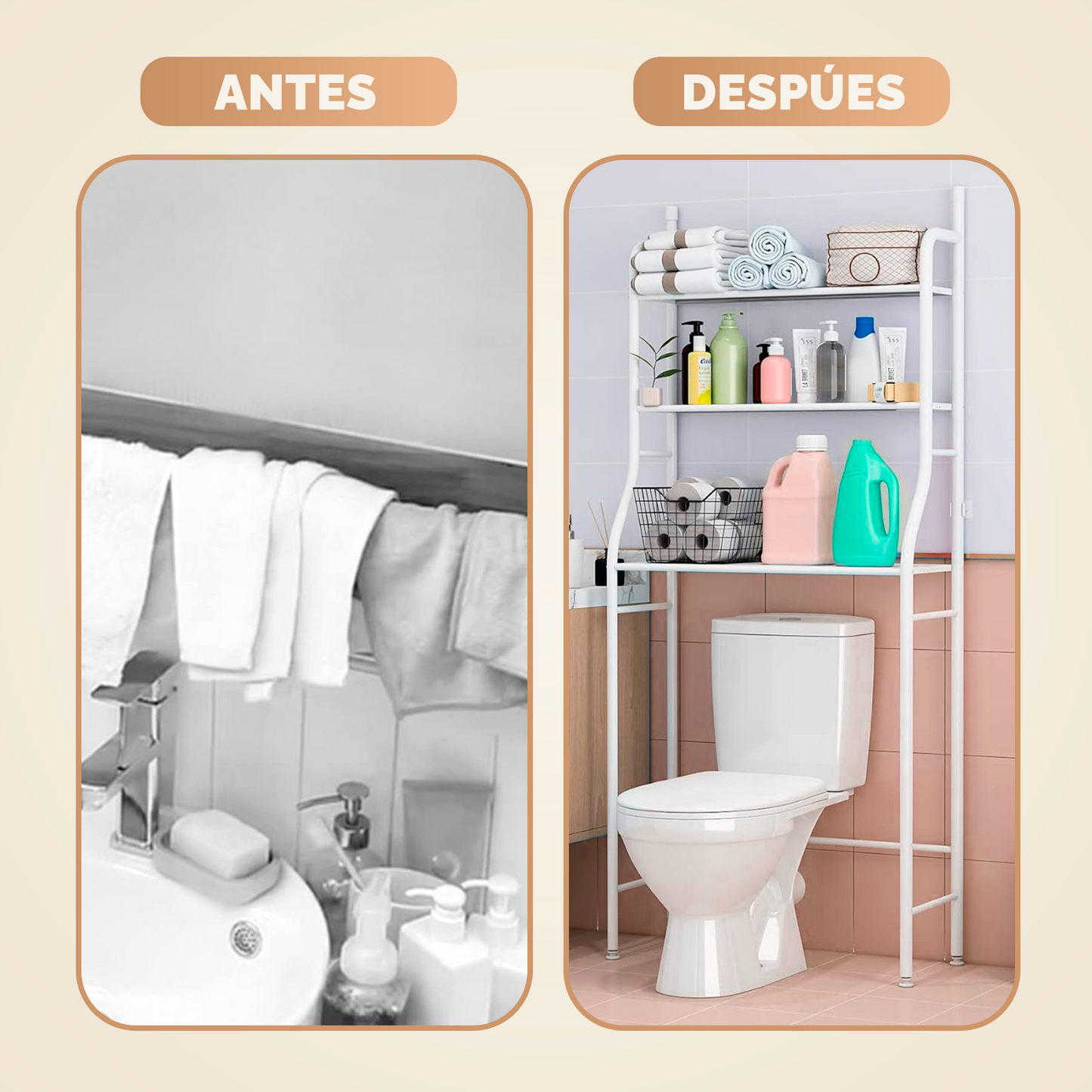 Estante de Baño Sobre Inodoro: Compra 1 y llévate 2